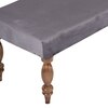 Bestone Sheesham Wood Accent Seater Bench Set  2 Stools In Iron Grey Velvet