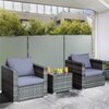 Carry Bird Wicker Patio Furniture Outdoor Balcony Chairs In Grey Colour