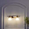 Ainsley 2 Light Brass and Glass Wall Lamp