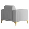 Veniza Velvet 1 Seater Sofa In Grey Colour