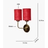 Devansh Metal Electric Wall Light in Gold Colour with Maroon Shade Count of 2 Lights