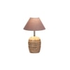 Grey cotton with White Brushed Wood Table Lamp