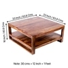 Turin Sheesham Wood Coffee Table In Teak Finish