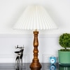 Hatton hand crafted Solid wood honey finish table lamp With White Cotton Shade