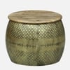 Crown Drum Metal Coffee Table in Gold Finish