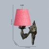Devansh Metal Electric Wall Light in Antique Gold Colour with Pink Shade Count of 1 Light
