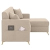 Convil Velvet L Shape 4 Seater Sofa in Cream Color