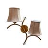 Devansh Metal Electric Wall Light in Gold Colour with Beige Shade Count of 2 Lights