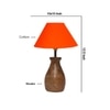 Devansh Orange Cotton Table Lamp With  Wood Natural Base -(10X12.5 Inches)-28