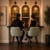 Doe Buck Luxury Faux Leather Counter Height Bar Stool in Sage Colour