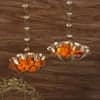 Hanging Flower Cut Urli Set Of 2 In Gold Colour