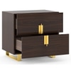 Aurelia Bedside Table in High Gloss Walnut Finish