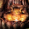 Copper Fiber Glass Palm Buddha Indoor Water Fountain