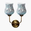 Devansh Metal Electric Wall Light in Gold Colour with Multicolor Shade Count of 2 Lights