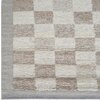 Checkered Bliss Wool Rectangle Carpets Hand Knotted in Mocha Brown Colour