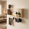 Avalon Wooden Wall Shelf Organiser With Key Holders