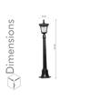 HELSINGOR Black Finish Outdoor Bollard Light