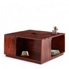 Milan Sheesham Wood Accent Square Coffee Table In Honey Finish