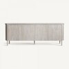 Glasgow Solid Mango Wood Sideboard with 4 Door in White Wash Finish