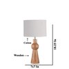 Devansh Grey Cotton Table Lamp With  Wood Natural Base (7X18.25 Inches)-7