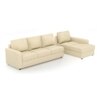 Apollo Compact Sofa (Colour : Cream, Cushion : Hard, Seating Capacity : Right Aligned 3 Seater + Right Aligned Chaise + Ottoman)
