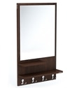 BLUEWUD Rico Engineered Wood Wall Mount Dressing Table Mirror with Shelves & Hooks (Wenge)