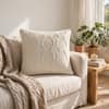 Nile Ivory Cotton Knitted Decorative Cushion Cover 16 x 16 Inches