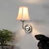 Devansh Steel Cotton Wall Mounted Lamp With Cotton Off White Shade