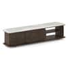 Nami Solid Wood And Aravali Marble TV Cabinet In  Dark Chestnut Finish