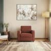 Apollo Compact High Back 1 Seater Fabric Sofa in Dark Coral Colour