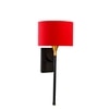 Devansh Metal Electric Wall Light in Black Colour with Red Shade Count of 1 Light