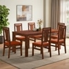 Arlo Teak Wood 6 Seater Storage Dining Table Finish - Teak with Tessa Dining chair Set