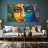The Castle Decor Radha Krishna Wall Painting Wooden Framed 27x48 Inch (Style 6)