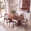 Zen Asymmetric Solid Wood 6 Seater Dining Table in Honey Finish