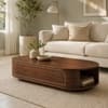 Elora Oval Sheesham Wood Accent Coffee Table in Walnut Finish
