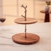 Ireka Home Treat Tree 2 Tier Acacia Wood Dessert Stand