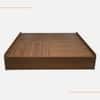Mavanta Wood King Bed With Box Storage Base Platform Columbian Walnut Brown