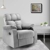 Helios Motorised Recliner Chair for with Rocking Revolving Premium Soft Suede Fabric 1 Seater Chair - Grey