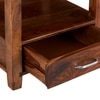 Kassel Solid Wood Bedside Table in Natural Teak Finish