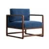 Aura Boucle Fabric Arm Chair in Blue Colour