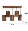 Trikona 5 Series Brown Solid Wood Cluster Hanging Light