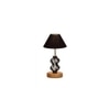 Logan Black cotton Table lamp with Wood & Iron Base
