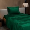 Stoa Paris Single Bedsheet with 1 Pillow Cover sheet with Emerald Green