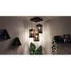 Trikona Brown Solid Wood Cluster Hanging Light