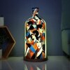 Classy Countenance Hand Painted White Glass Shade Table Lamp