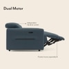 Linaro Leather One Seater Double Motor Recliner In Blue Colour