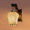 Devansh Solid Wood Electric Wall Light in Brown Colour with Multi Shade Count of 1 Light