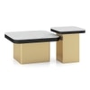 Filo Banswara Marble And Metal Nesting Coffee Table In Rough Gold Finish