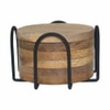 Metalsmith Wooden Coaster Set of 6 with Stand Natural Finish