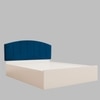 Satya Engineered Wood Queen  Size Bed With Hydraulic Storage (Melamine Finish, White Colour)
